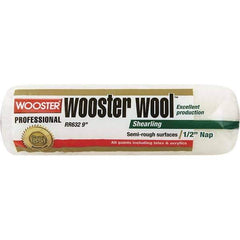 Wooster Brush - 1/2" Nap, 9" Wide Paint Roller - Semi-Rough Texture, Lambswool - Apex Tool & Supply