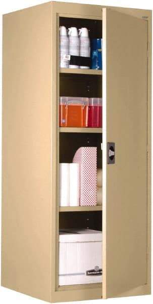 Sandusky Lee - 4 Shelf Locking Storage Cabinet - Steel, 24" Wide x 24" Deep x 60" High, Tropic Sand - Apex Tool & Supply