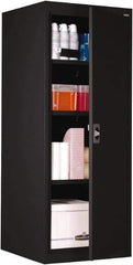 Sandusky Lee - 4 Shelf Locking Storage Cabinet - Steel, 24" Wide x 24" Deep x 60" High, Black - Apex Tool & Supply