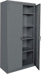 Sandusky Lee - 5 Shelf Locking Storage Cabinet - Steel, 36" Wide x 24" Deep x 78" High, Charcoal Gray - Apex Tool & Supply