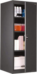 Sandusky Lee - 4 Shelf Locking Storage Cabinet - Steel, 24" Wide x 24" Deep x 60" High, Charcoal Gray - Apex Tool & Supply