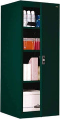 Sandusky Lee - 4 Shelf Locking Storage Cabinet - Steel, 24" Wide x 24" Deep x 60" High, Forest Green - Apex Tool & Supply