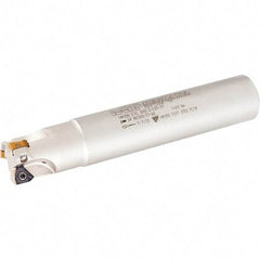 Iscar - 32mm Cut Diam, 5mm Max Depth of Cut, 32mm Shank Diam, 110mm OAL, Indexable Square Shoulder Helical End Mill - HM390 TCKT 0703PCTR Inserts, Weldon Shank, 0° Lead Angle, Through Coolant, Series HeliIQMill - Apex Tool & Supply