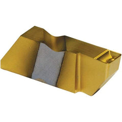 Tool-Flo - 3125FLGD P Grade GP3R, 3.18mm Cutting Width Carbide Grooving Insert - 1/4" Max Depth of Cut, Left Hand, 0.005 to 0.01" Corner Radius, TiN Finish - Apex Tool & Supply