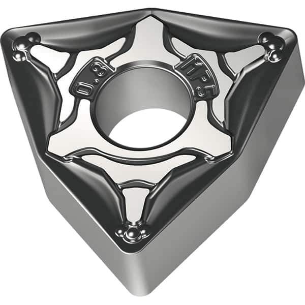 Walter - WNMG433 MP5 Grade WPP20S Carbide Turning Insert - TiCN/Al2O3/TiN Finish, 80° Trigon, 1/2" Inscr Circle, 3/16" Thick, 3/64" Corner Radius - Apex Tool & Supply