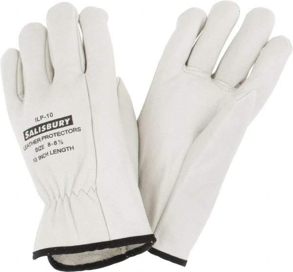 Salisbury by Honeywell - Class 0, Size L (8), 10" Long, Cowhide Leather Protector - Tan - Apex Tool & Supply