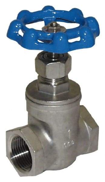 Legend Valve - 2" Pipe, Threaded Stainless Steel Solid Wedge Stem Gate Valve - 600 WOG, 125 WSP, Bolted Bonnet - Apex Tool & Supply