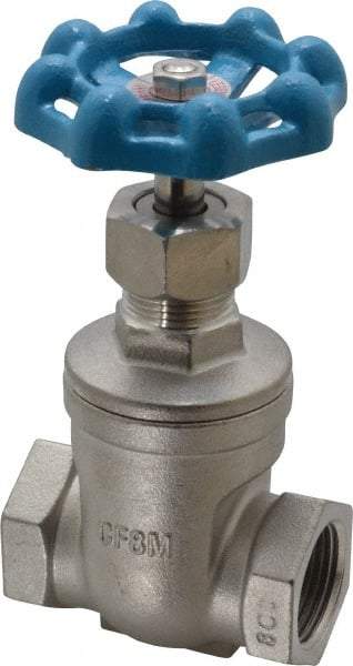 Legend Valve - 3/4" Pipe, Threaded Stainless Steel Solid Wedge Stem Gate Valve - 600 WOG, 125 WSP - Apex Tool & Supply