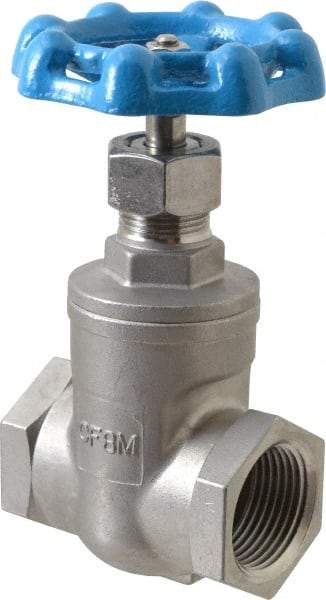 Legend Valve - 1" Pipe, Threaded Stainless Steel Solid Wedge Stem Gate Valve - 600 WOG, 125 WSP - Apex Tool & Supply