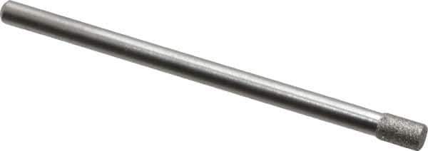 Made in USA - 0.14" Head Diam x 0.197" Head Thickness Diamond (Abrasive) Grinding Pin - 1/8" Shank Diam Fine Grade, 120 Grit - Apex Tool & Supply