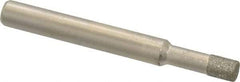 Made in USA - 0.197" Head Diam x 1/4" Head Thickness Diamond (Abrasive) Grinding Pin - 1/4" Shank Diam Fine Grade, 120 Grit - Apex Tool & Supply