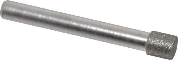 Made in USA - 0.315" Head Diam x 0.315" Head Thickness Diamond (Abrasive) Grinding Pin - 1/4" Shank Diam Fine Grade, 120 Grit - Apex Tool & Supply