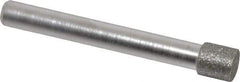 Made in USA - 0.315" Head Diam x 0.315" Head Thickness Diamond (Abrasive) Grinding Pin - 1/4" Shank Diam Fine Grade, 120 Grit - Apex Tool & Supply