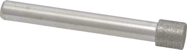 Made in USA - 0.335" Head Diam x 0.315" Head Thickness Diamond (Abrasive) Grinding Pin - 1/4" Shank Diam Fine Grade, 120 Grit - Apex Tool & Supply