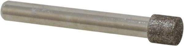 Made in USA - 0.335" Head Diam x 0.315" Head Thickness CBN Grinding Pin - 1/4" Shank Diam Fine Grade, 120 Grit - Apex Tool & Supply