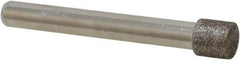 Made in USA - 0.335" Head Diam x 0.315" Head Thickness CBN Grinding Pin - 1/4" Shank Diam Fine Grade, 120 Grit - Apex Tool & Supply