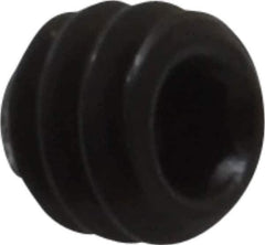 Value Collection - #6-32 UNC, 1/8" OAL, Knurled Cup Point Set Screw - Grade 8 Alloy Steel, 1/16" Key - Apex Tool & Supply