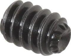 Value Collection - #6-32 UNC, 3/16" OAL, Knurled Cup Point Set Screw - Grade 8 Alloy Steel, 1/16" Key - Apex Tool & Supply