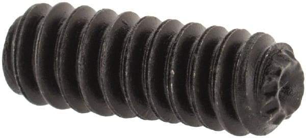 Value Collection - #6-32 UNC, 3/8" OAL, Knurled Cup Point Set Screw - Grade 8 Alloy Steel, 1/16" Key - Apex Tool & Supply