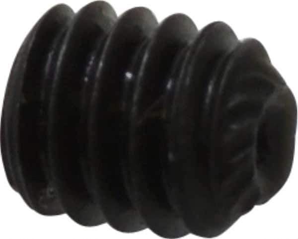 Value Collection - #8-32 UNC, 3/16" OAL, Knurled Cup Point Set Screw - Grade 8 Alloy Steel, 5/64" Key - Apex Tool & Supply