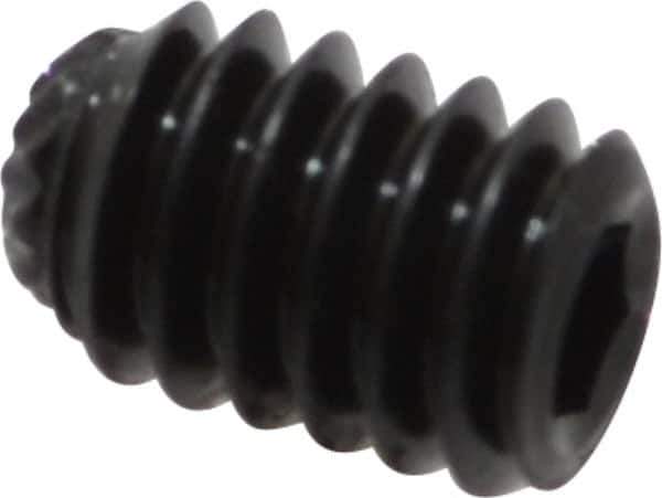 Value Collection - #8-32 UNC, 1/4" OAL, Knurled Cup Point Set Screw - Grade 8 Alloy Steel, 5/64" Key - Apex Tool & Supply