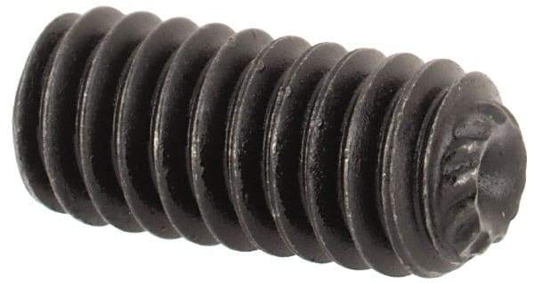 Value Collection - #8-32 UNC, 3/8" OAL, Knurled Cup Point Set Screw - Grade 8 Alloy Steel, 5/64" Key - Apex Tool & Supply