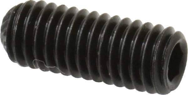 Value Collection - #10-32 UNF, 1/2" OAL, Knurled Cup Point Set Screw - Grade 8 Alloy Steel, 3/32" Key - Apex Tool & Supply