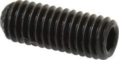 Value Collection - #10-32 UNF, 1/2" OAL, Knurled Cup Point Set Screw - Grade 8 Alloy Steel, 3/32" Key - Apex Tool & Supply