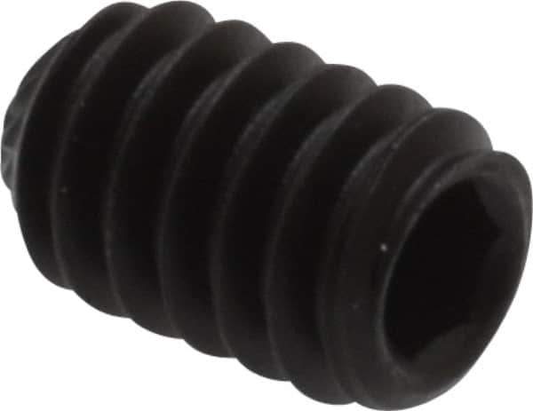 Value Collection - 1/4-20 UNC, 3/8" OAL, Knurled Cup Point Set Screw - Grade 8 Alloy Steel, 1/8" Key - Apex Tool & Supply