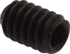 Value Collection - 1/4-20 UNC, 3/8" OAL, Knurled Cup Point Set Screw - Grade 8 Alloy Steel, 1/8" Key - Apex Tool & Supply
