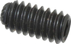 Value Collection - 1/4-20 UNC, 1/2" OAL, Knurled Cup Point Set Screw - Grade 8 Alloy Steel, 1/8" Key - Apex Tool & Supply