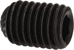 Value Collection - 1/4-28 UNF, 3/8" OAL, Knurled Cup Point Set Screw - Grade 8 Alloy Steel, 1/8" Key - Apex Tool & Supply