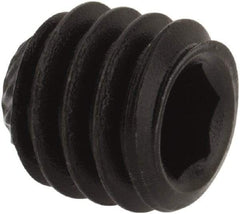 Value Collection - 5/16-18 UNC, 5/16" OAL, Knurled Cup Point Set Screw - Grade 8 Alloy Steel, 5/32" Key - Apex Tool & Supply