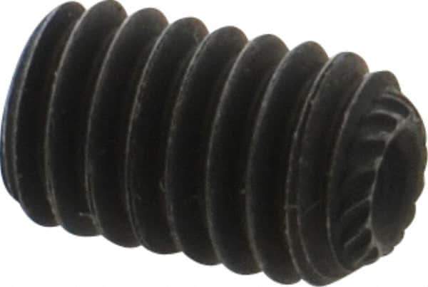 Value Collection - 5/16-18 UNC, 1/2" OAL, Knurled Cup Point Set Screw - Grade 8 Alloy Steel, 5/32" Key - Apex Tool & Supply