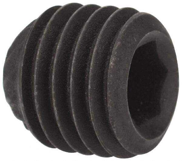 Value Collection - 5/16-24 UNF, 5/16" OAL, Knurled Cup Point Set Screw - Grade 8 Alloy Steel, 5/32" Key - Apex Tool & Supply