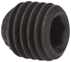 Value Collection - 5/16-24 UNF, 5/16" OAL, Knurled Cup Point Set Screw - Grade 8 Alloy Steel, 5/32" Key - Apex Tool & Supply
