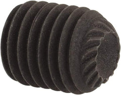 Value Collection - 5/16-24 UNF, 3/8" OAL, Knurled Cup Point Set Screw - Grade 8 Alloy Steel, 5/32" Key - Apex Tool & Supply