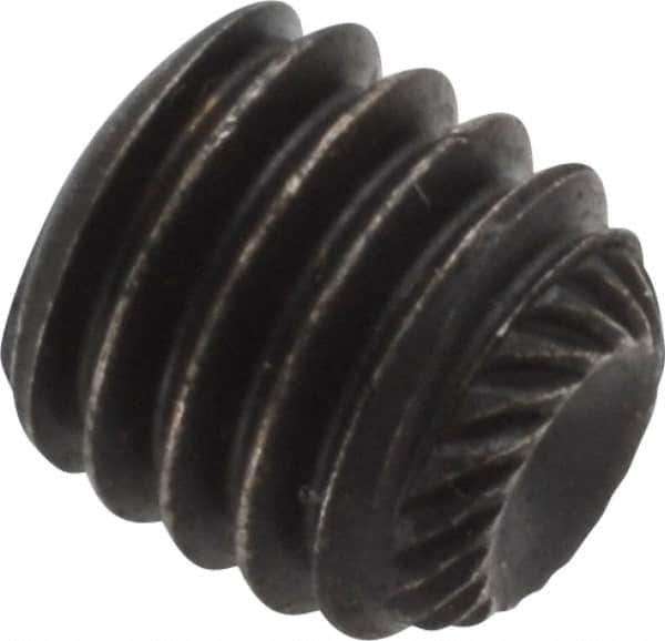 Value Collection - 3/8-16 UNC, 3/8" OAL, Knurled Cup Point Set Screw - Grade 8 Alloy Steel, 3/16" Key - Apex Tool & Supply