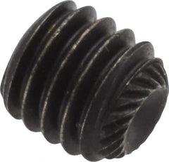 Value Collection - 3/8-16 UNC, 3/8" OAL, Knurled Cup Point Set Screw - Grade 8 Alloy Steel, 3/16" Key - Apex Tool & Supply