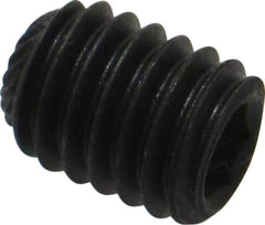 Value Collection - 3/8-16 UNC, 1/2" OAL, Knurled Cup Point Set Screw - Grade 8 Alloy Steel, 3/16" Key - Apex Tool & Supply