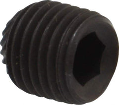 Value Collection - 3/8-24 UNF, 3/8" OAL, Knurled Cup Point Set Screw - Grade 8 Alloy Steel, 3/16" Key - Apex Tool & Supply