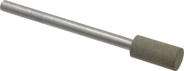 Made in USA - 1/4" Head Diam x 1/2" Head Thickness Diamond (Abrasive) Grinding Pin - 1/8" Shank Diam x 1-1/2" Shank Length, Very Fine Grade, 150 Grit - Apex Tool & Supply