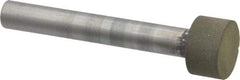 Made in USA - 1/2" Head Diam x 1/4" Head Thickness Diamond (Abrasive) Grinding Pin - 1/4" Shank Diam x 1-3/4" Shank Length, Very Fine Grade, 150 Grit - Apex Tool & Supply