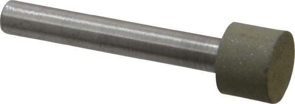 Made in USA - 1/2" Head Diam x 3/8" Head Thickness Diamond (Abrasive) Grinding Pin - 1/4" Shank Diam x 1-5/8" Shank Length, Very Fine Grade, 150 Grit - Apex Tool & Supply