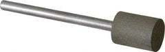 Made in USA - 3/8" Head Diam x 1/2" Head Thickness CBN Grinding Pin - 1/8" Shank Diam x 1-1/2" Shank Length, Very Fine Grade, 150 Grit - Apex Tool & Supply
