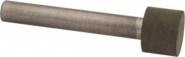 Made in USA - 1/2" Head Diam x 3/8" Head Thickness CBN Grinding Pin - 1/4" Shank Diam x 1-5/8" Shank Length, Very Fine Grade, 150 Grit - Apex Tool & Supply