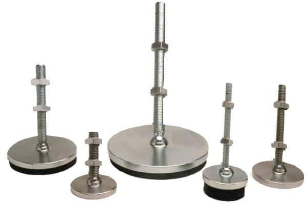 Gibraltar - 3/4-10 Bolt Thread, Studded Pivotal Stud Mount Leveling Pad & Mount - 6,000 Max Lb Capacity, 3" Base Diam - Apex Tool & Supply