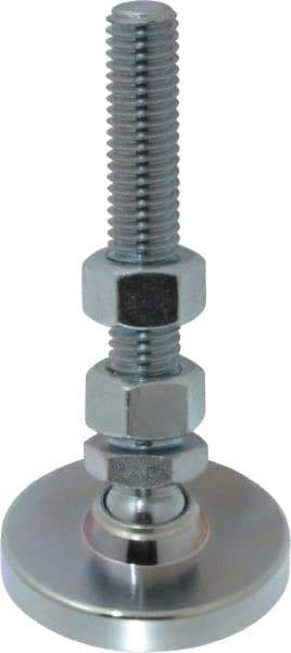 Gibraltar - 1/2-13 Bolt Thread, Studded Pivotal Stud Mount Leveling Pad & Mount - 3,500 Max Lb Capacity, 2" Base Diam - Apex Tool & Supply