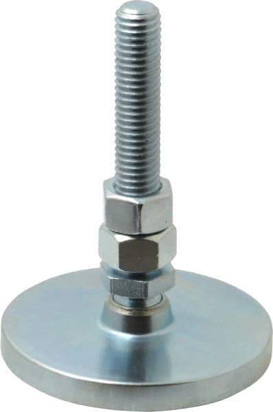 Gibraltar - 1/2-13 Bolt Thread, Studded Pivotal Stud Mount Leveling Pad & Mount - 3,500 Max Lb Capacity, 3" Base Diam - Apex Tool & Supply