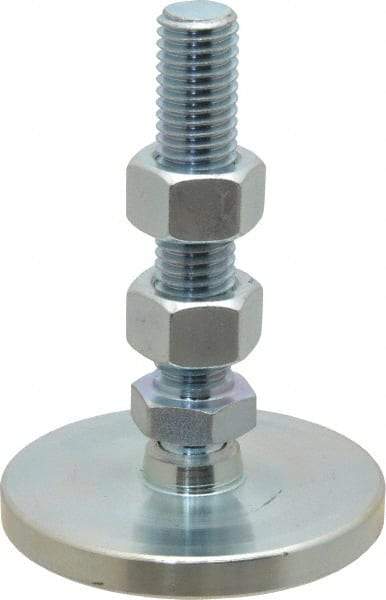 Gibraltar - 5/8-11 Bolt Thread, Studded Pivotal Stud Mount Leveling Pad & Mount - 5,000 Max Lb Capacity, 3" Base Diam - Apex Tool & Supply